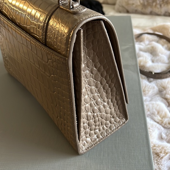 Balenciaga hourglass croc embossed leather bag - Picture 4 of 16